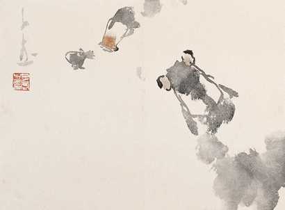 王子武 金鱼图 镜心